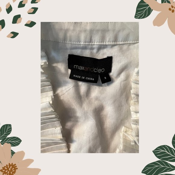 MAX AND CLEO - WHITE RUFFLE DRESS - SIZE 8 - Picture 3 of 4